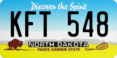 ND license plate KFT548