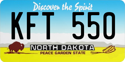 ND license plate KFT550