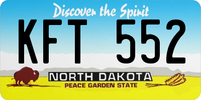 ND license plate KFT552