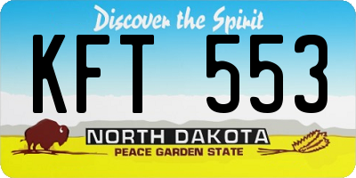 ND license plate KFT553