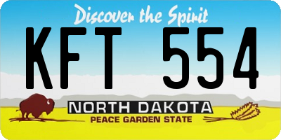 ND license plate KFT554