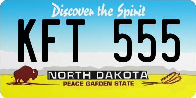 ND license plate KFT555