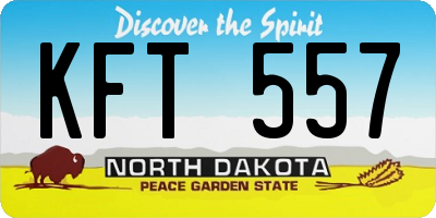 ND license plate KFT557