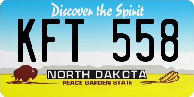 ND license plate KFT558