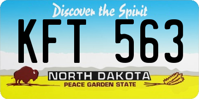ND license plate KFT563
