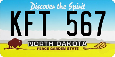 ND license plate KFT567
