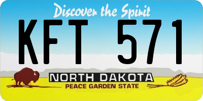 ND license plate KFT571