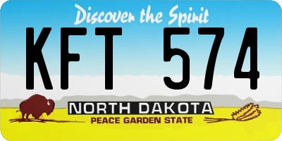 ND license plate KFT574