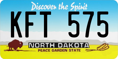 ND license plate KFT575