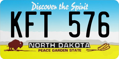 ND license plate KFT576