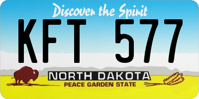 ND license plate KFT577