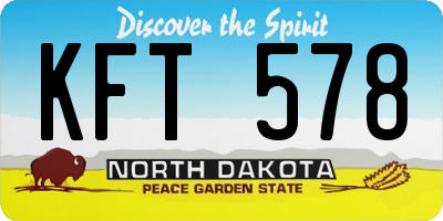 ND license plate KFT578