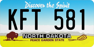 ND license plate KFT581