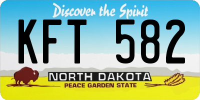 ND license plate KFT582
