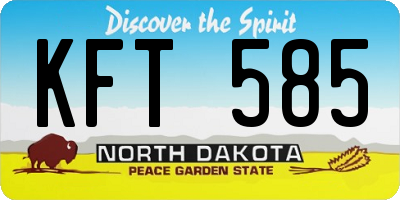 ND license plate KFT585