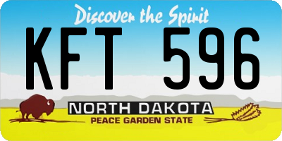 ND license plate KFT596