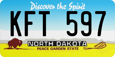 ND license plate KFT597