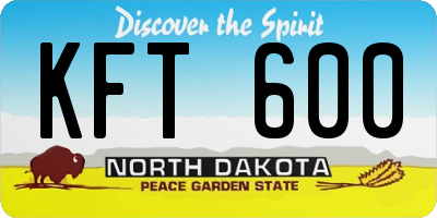 ND license plate KFT600