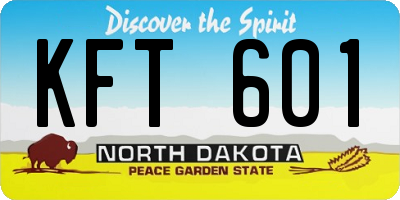 ND license plate KFT601