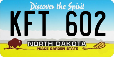 ND license plate KFT602