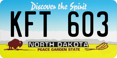 ND license plate KFT603
