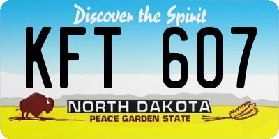 ND license plate KFT607