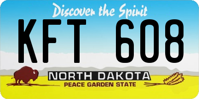 ND license plate KFT608