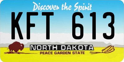 ND license plate KFT613