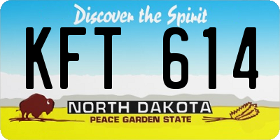 ND license plate KFT614