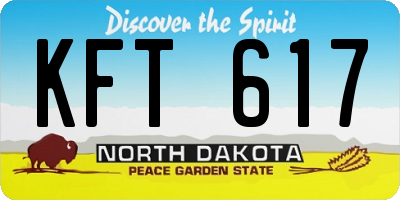 ND license plate KFT617