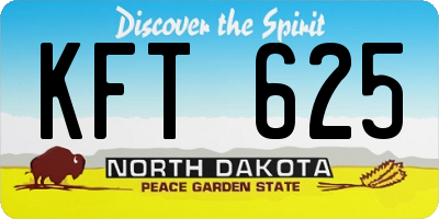 ND license plate KFT625