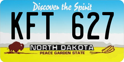 ND license plate KFT627