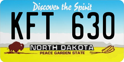 ND license plate KFT630