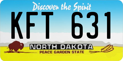 ND license plate KFT631