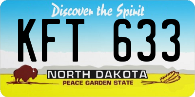 ND license plate KFT633