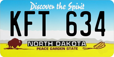ND license plate KFT634