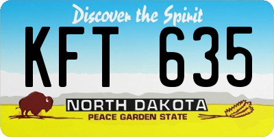 ND license plate KFT635