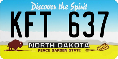 ND license plate KFT637