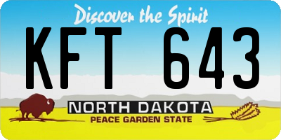 ND license plate KFT643