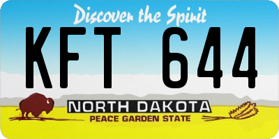 ND license plate KFT644