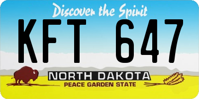 ND license plate KFT647