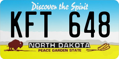 ND license plate KFT648