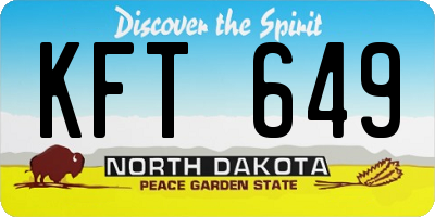 ND license plate KFT649