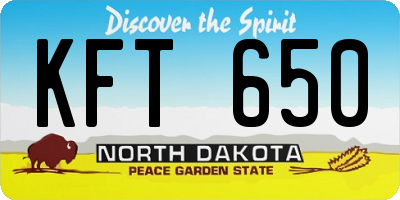 ND license plate KFT650
