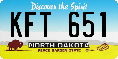 ND license plate KFT651
