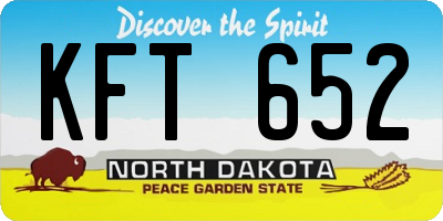 ND license plate KFT652