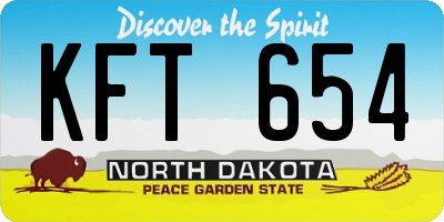 ND license plate KFT654