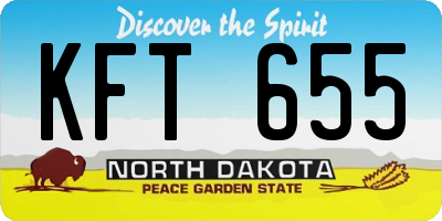 ND license plate KFT655
