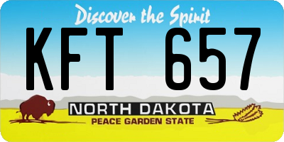 ND license plate KFT657