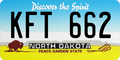ND license plate KFT662